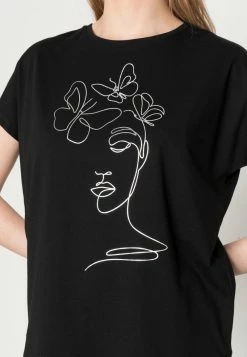 Even&Odd Damen T-Shirt Print - Black -Even&Odd Verkäufe ee629d221f664691875201a892dc2ce2