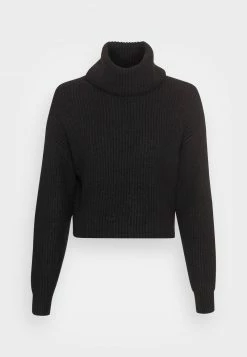 Even&Odd Damen CROPPED LOOSE TURTLENECK - Strickpullover - Black -Even&Odd Verkäufe efd3125bdca748d7b1645efbd0d5e337