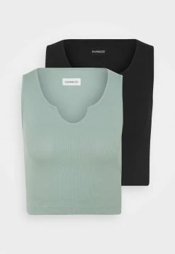 Even&Odd Damen 2 PACK - Top - Black/green -Even&Odd Verkäufe f420cfdcb6ca4b028d7aa2bded78f4ed