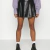 Even&Odd Damen Mini PU Leather A-line Skirt - A-Linien-Rock - Black -Even&Odd Verkäufe f588c62c03a54490b31164098bb20d1d