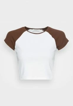 Even&Odd T-Shirt Basic - White Brown | Damen -Even&Odd Verkäufe f6aad9a2e5a04ce39d2d848da7bbd7db