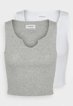 Even&Odd Damen 2 PACK - Top - Light Grey/white -Even&Odd Verkäufe f74bdbf796b24d4ba3a80982a16cf739