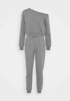 Even&Odd Damen Off Shoulder&Jogger Set - Sweatshirt - Mottled Grey -Even&Odd Verkäufe f7de1290820e4875829226ce5dff2c93