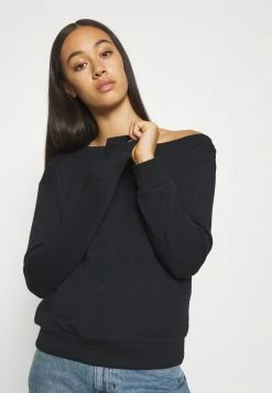 Even&Odd Damen LOOSE OFF SHOULDER SWEATSHIRT - Sweatshirt - Black -Even&Odd Verkäufe f8ea9dac9f8c4a7d96c10c37145d254d