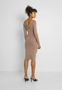 Even&Odd KNIT V NECK MIDI BODYCON DRESS - Etuikleid - Taupe | Damen -Even&Odd Verkäufe f973be909d2d4669b216a728c6e180a5
