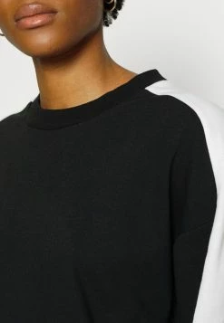 Even&Odd Damen OVERSIZED SWEATSHIRT WITH STRIPE - Sweatshirt - Black -Even&Odd Verkäufe facf870c8f5f4975bc8138bf94aec4bb