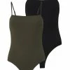 Even&Odd Damen 2 PACK - Top - Black/khaki -Even&Odd Verkäufe fd8914c7c4fe483ba10d649bd8b96385